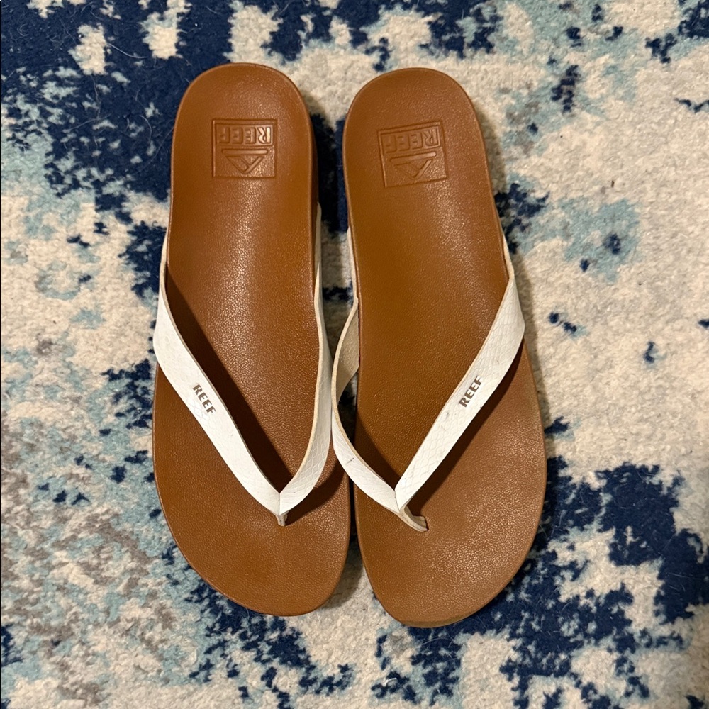 Reef Tan and White Sandals